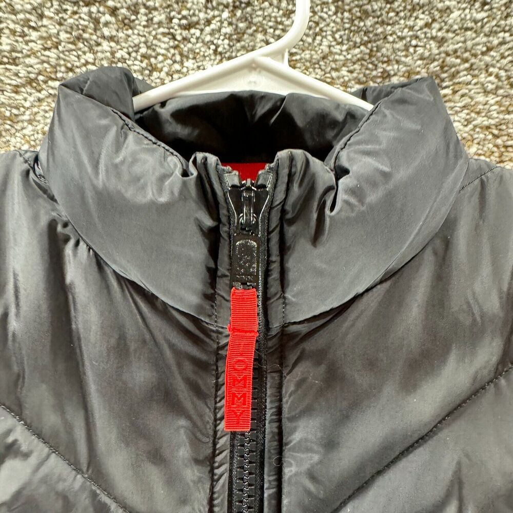 Vintage Tommy Hilfiger Down‎ Puffer Vest Mens Medium Black Full Zip 2000 Y2K VTG - Picture 2 of 15